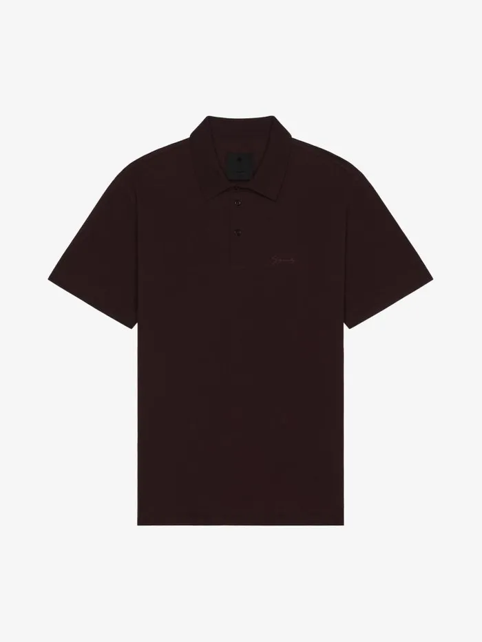 Polo In Cotton With Signature Burgundy Men Givenchy TShirts