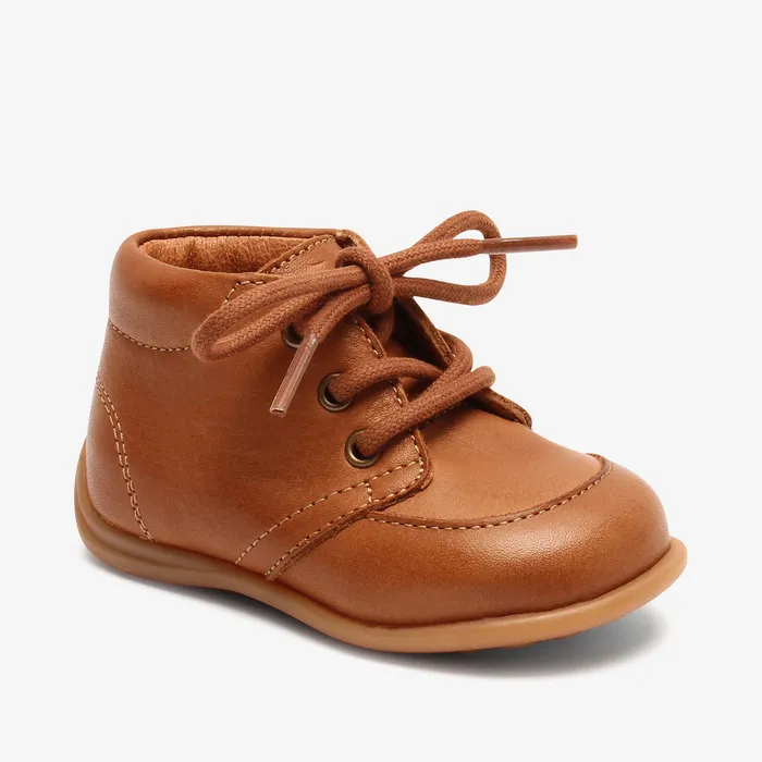 Prewalkers luca lace cognac Brown bisgaardshoes BABY