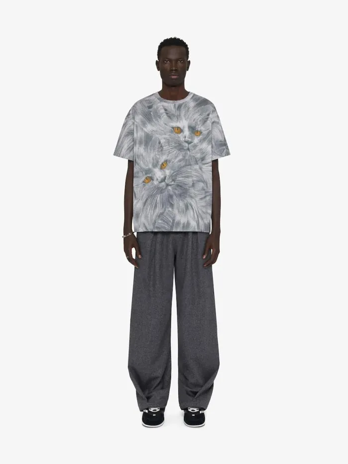 Printed Cat TShirt In Cotton Multicolored Men Givenchy TShirts
