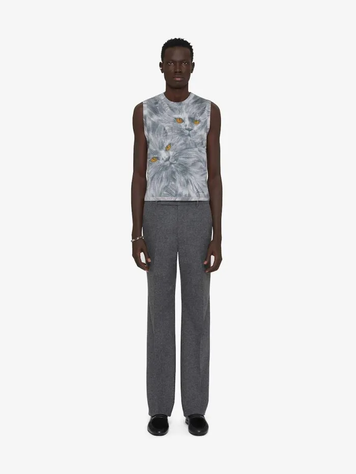 Printed Cat Tank Top In Cotton Multicolored Men Givenchy TShirts