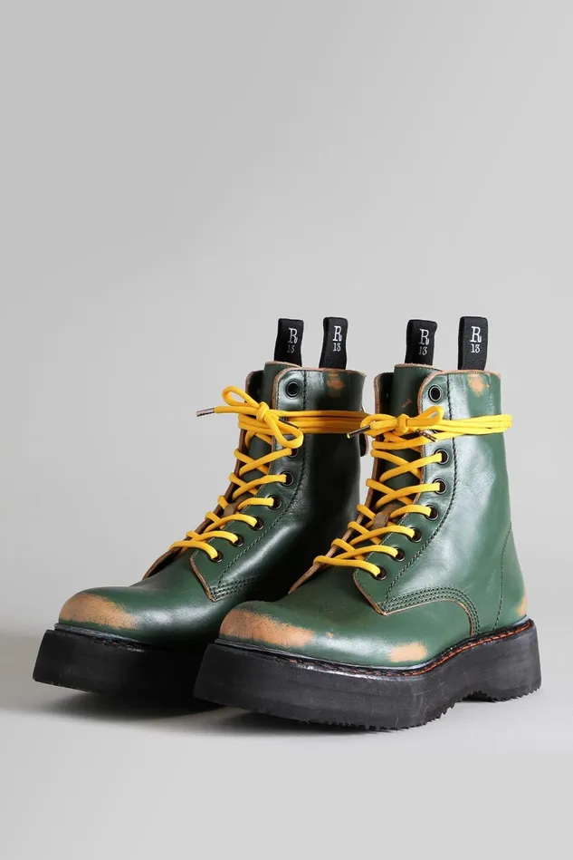R13 Boots Men Single Stack Boot 8211 Hunter Green Remove