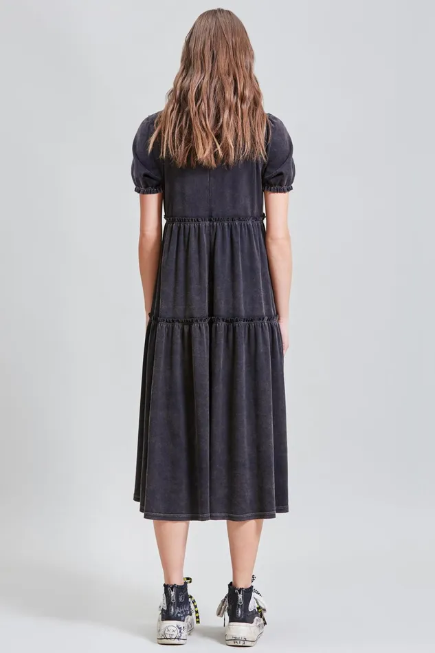 R13 Dresses Women Shredded Relaxed Midi 8211 Black