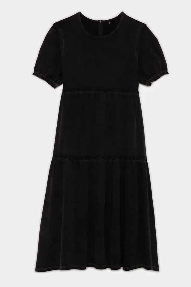 R13 Dresses Women Shredded Relaxed Midi 8211 Black