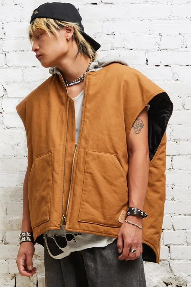 R13 Jackets and Coats Men Oversized Workwear Vest 8211 Tan