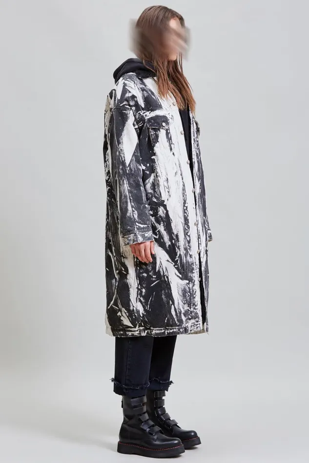 R13 Jackets and Coats Women Lyle Trucker Coat 8211 Painted Black