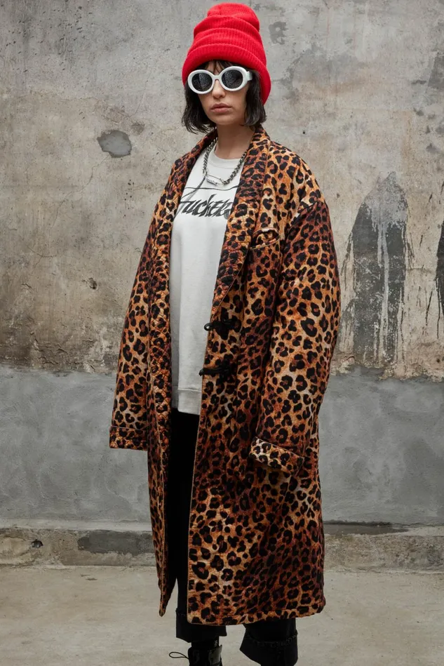 R13 Jackets and Coats Women Padded Winter Robe 8211 Leopard