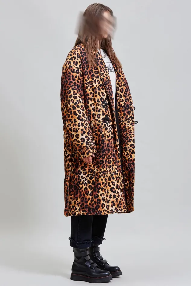 R13 Jackets and Coats Women Padded Winter Robe 8211 Leopard