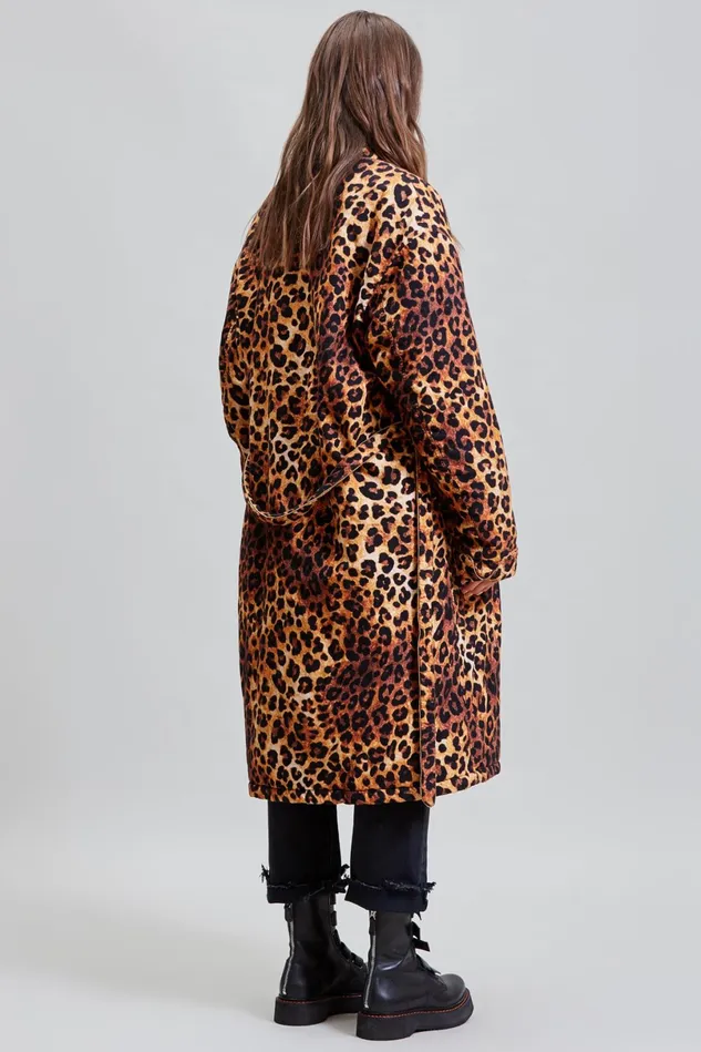 R13 Jackets and Coats Women Padded Winter Robe 8211 Leopard
