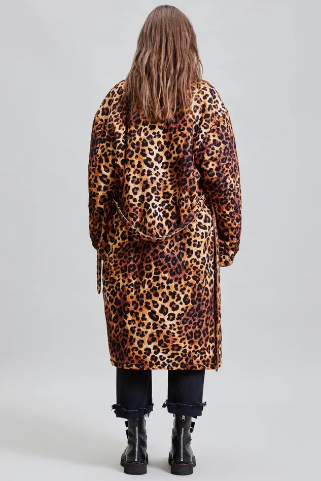 R13 Jackets and Coats Women Padded Winter Robe 8211 Leopard