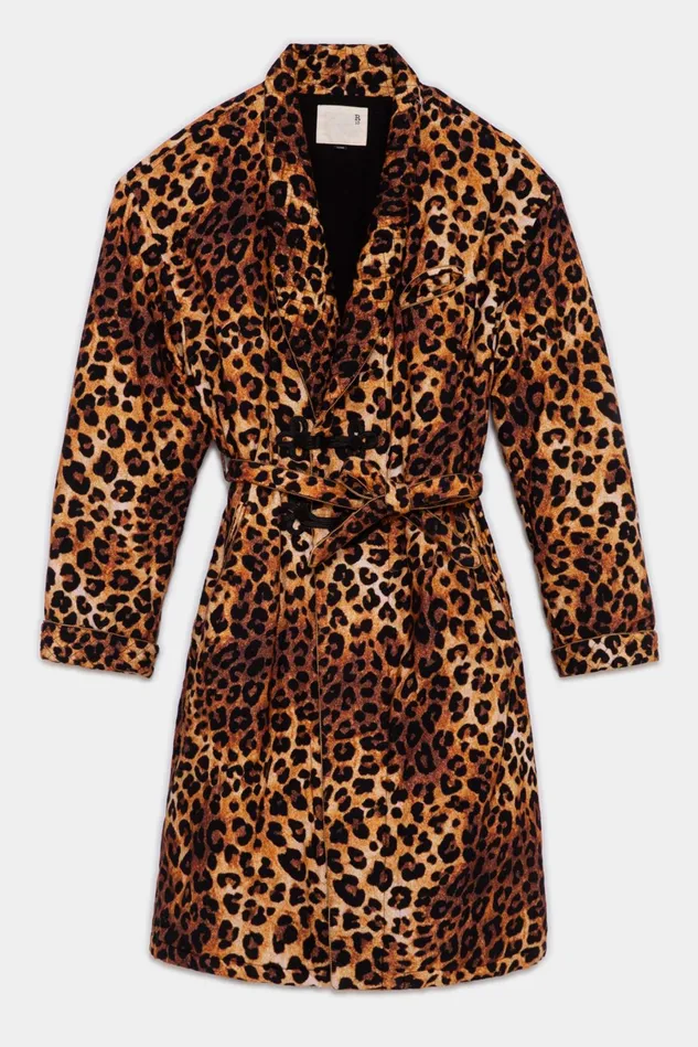 R13 Jackets and Coats Women Padded Winter Robe 8211 Leopard