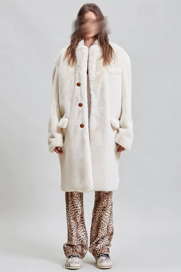 R13 Jackets and Coats Women Teddy Bear Coat 8211 Ecru