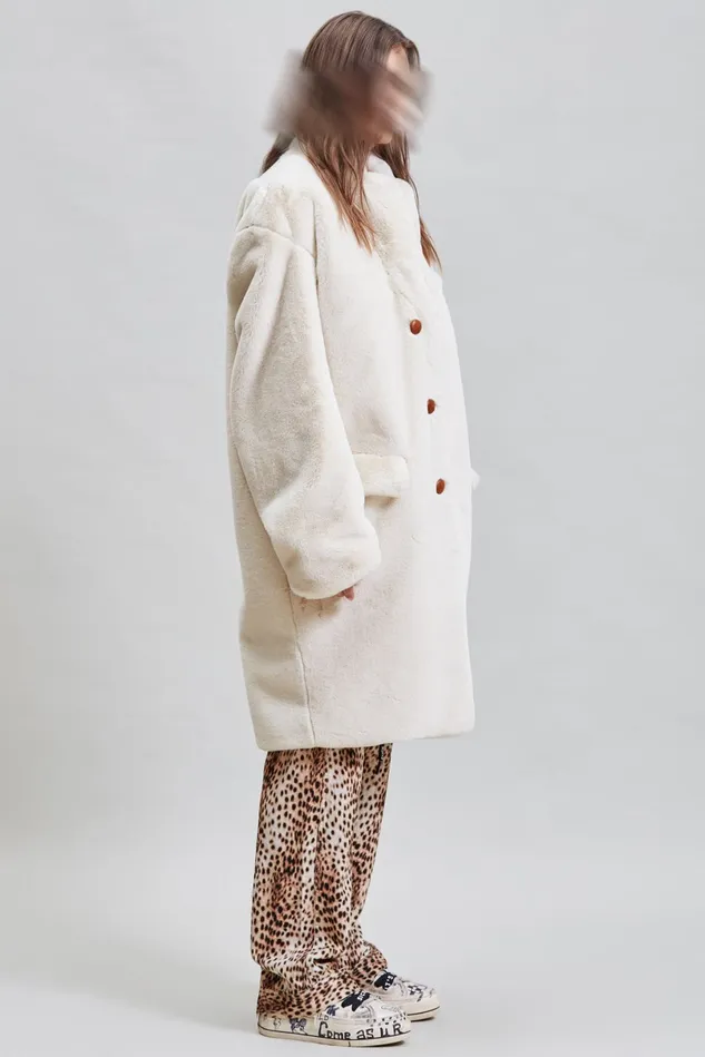 R13 Jackets and Coats Women Teddy Bear Coat 8211 Ecru