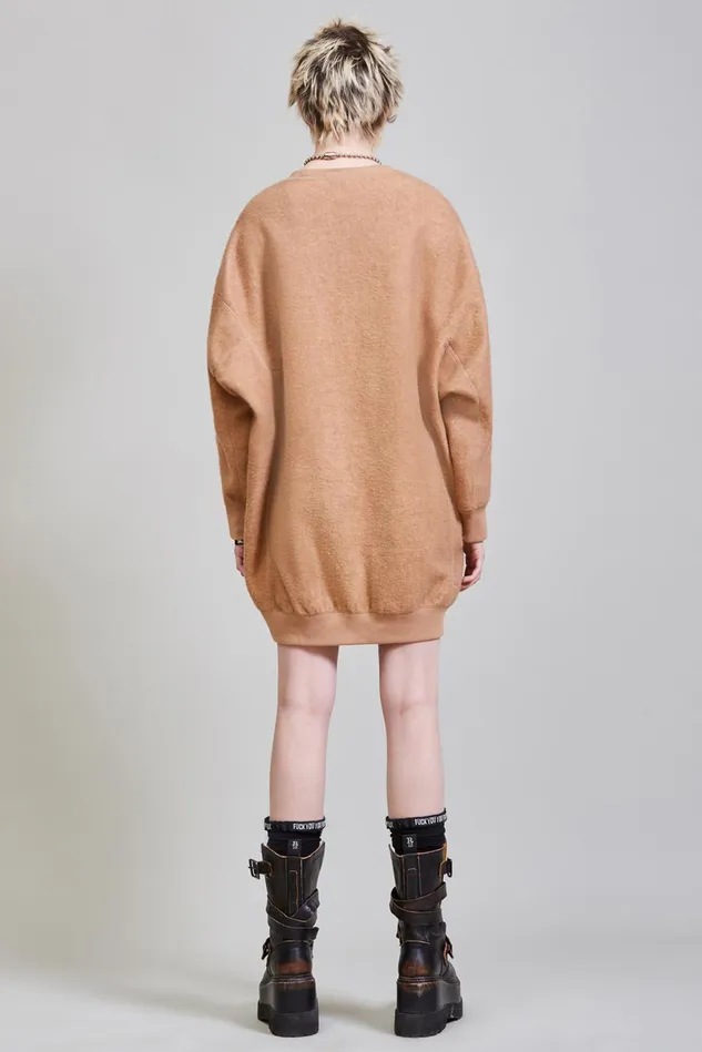 R13 Sweatshirts Women Grunge Sweatshirt Dress 8211 Camel