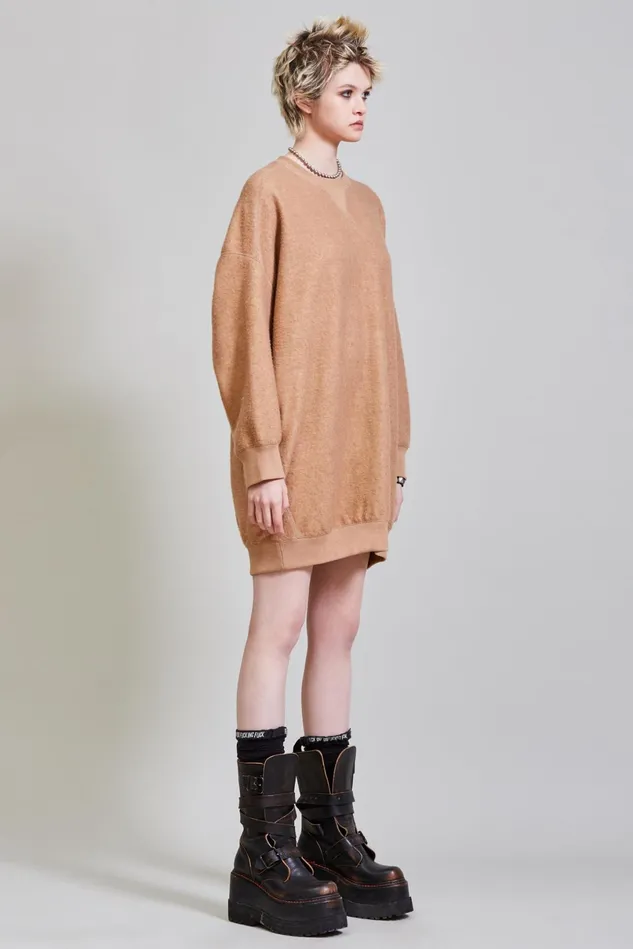 R13 Sweatshirts Women Grunge Sweatshirt Dress 8211 Camel