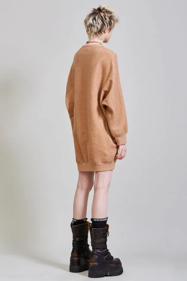 R13 Sweatshirts Women Grunge Sweatshirt Dress 8211 Camel