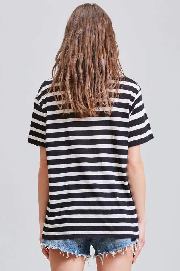 R13 TShirts Women Boy TShirt 8211 Black And Ecru Stripe R13 TShirts Women Boy TShirt 8211 Black And Ecru Stripe