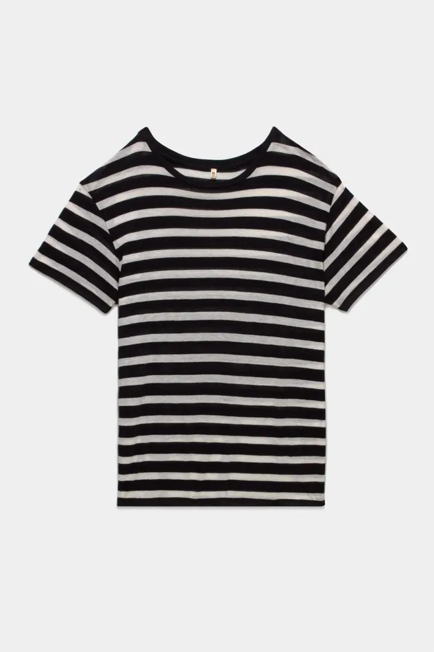 R13 TShirts Women Boy TShirt 8211 Black And Ecru Stripe R13 TShirts Women Boy TShirt 8211 Black And Ecru Stripe
