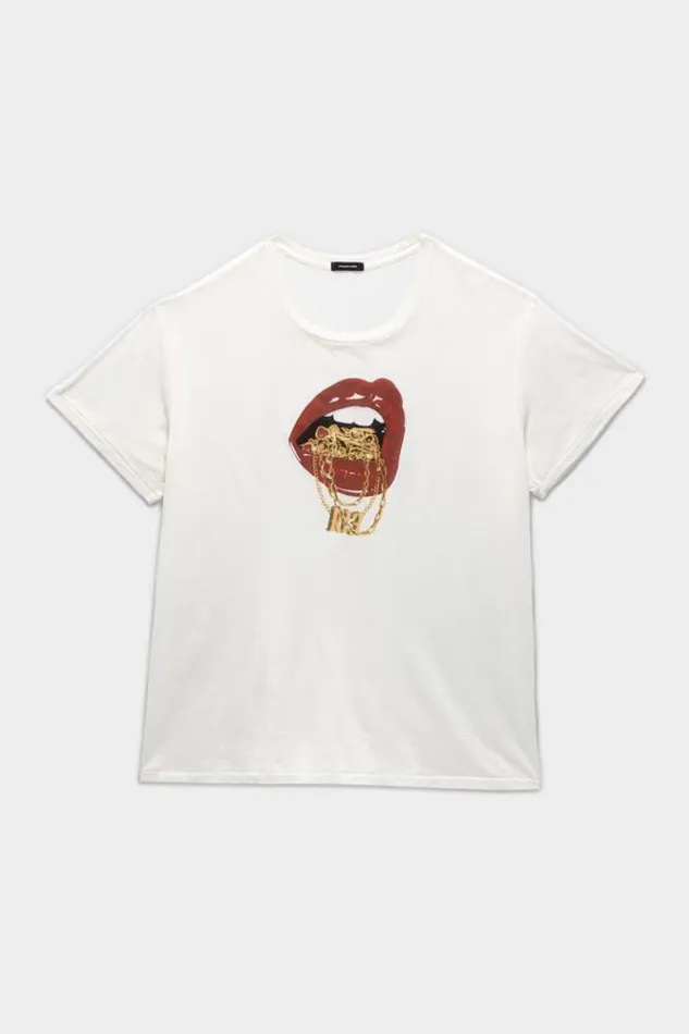 R13 TShirts Women R13 Bling Boy TShirt 8211 Ecru