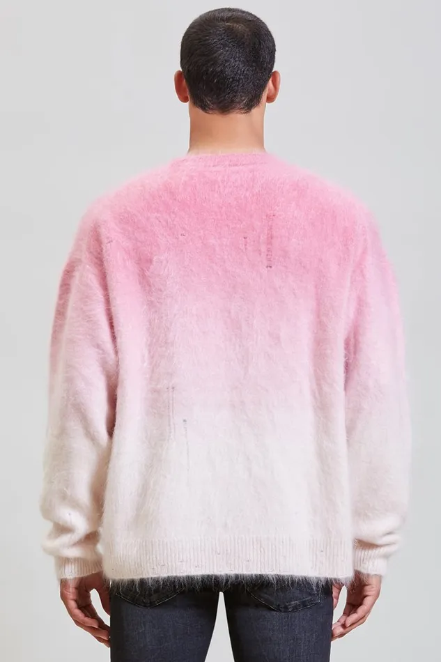 R13 Tops And Knitwear Men Japanese Brushed Cashmere Dip Dyed Sweater 8211 Pink Ombre