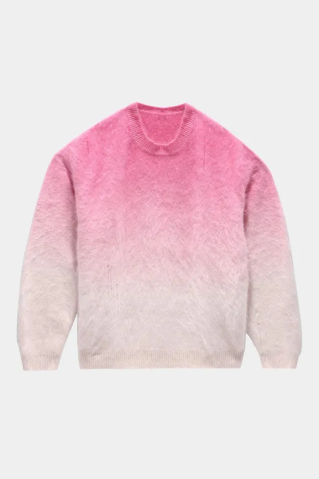 R13 Tops And Knitwear Men Japanese Brushed Cashmere Dip Dyed Sweater 8211 Pink Ombre