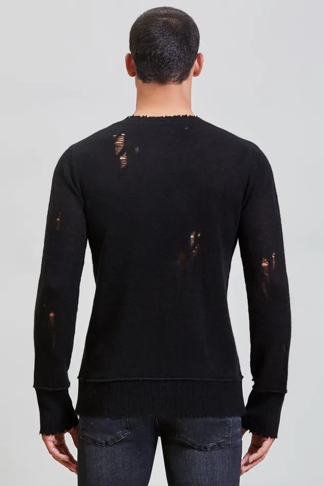 R13 Tops And Knitwear Men Skeleton Distressed Cashmere Sweater