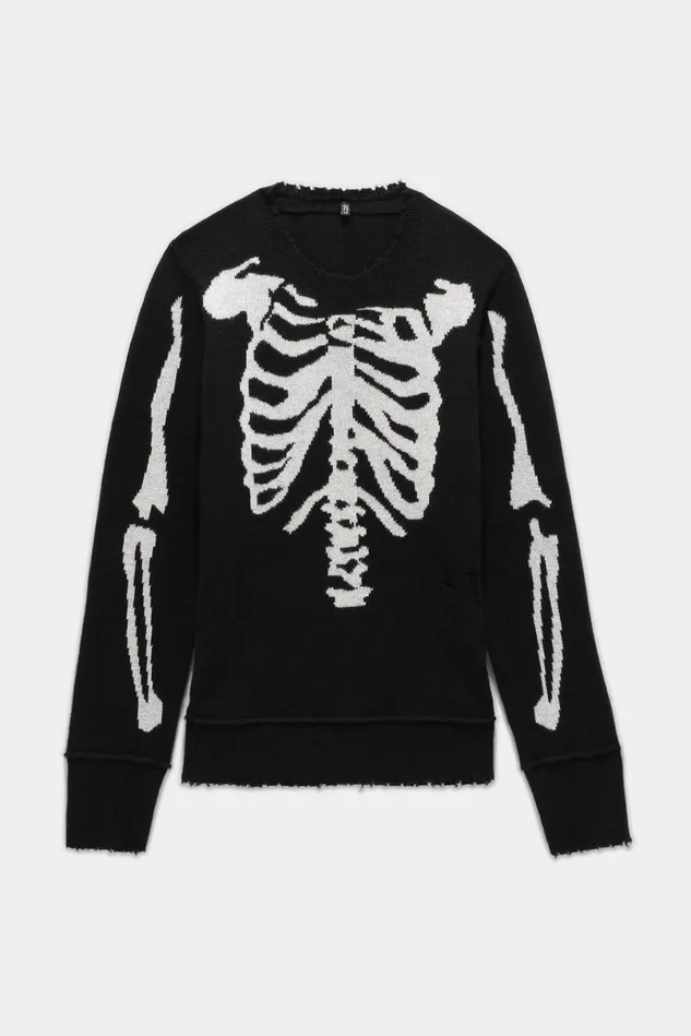 R13 Tops And Knitwear Men Skeleton Distressed Cashmere Sweater