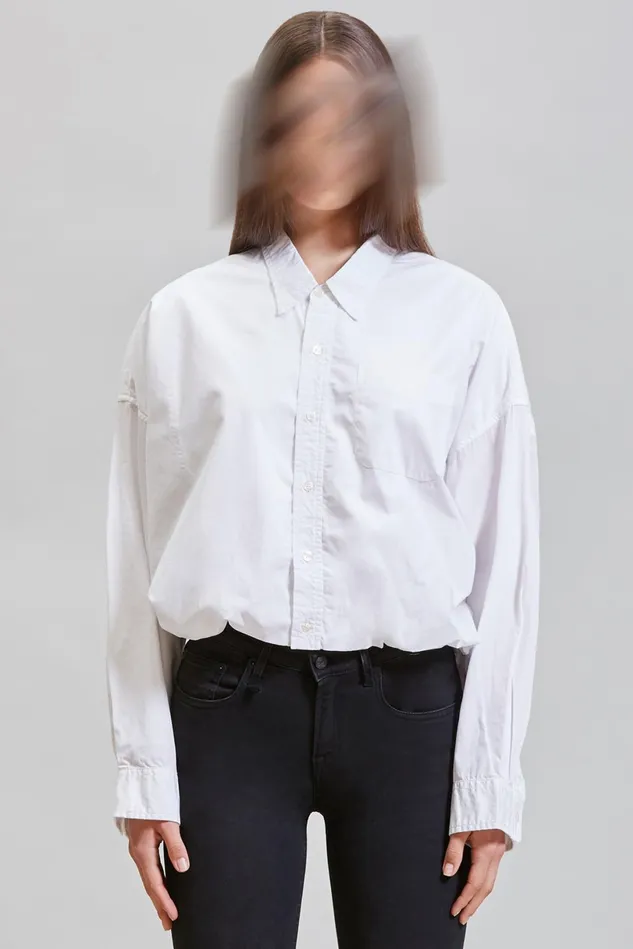 R13 Tops Women Gathered Hem Shirt 8211 White