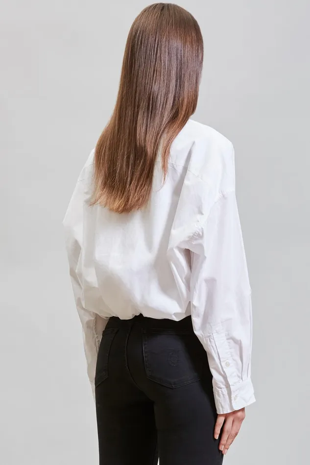 R13 Tops Women Gathered Hem Shirt 8211 White