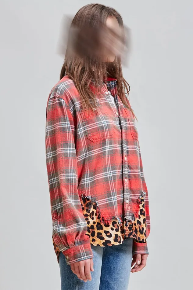R13 Tops Women Tattered Hem Shirt