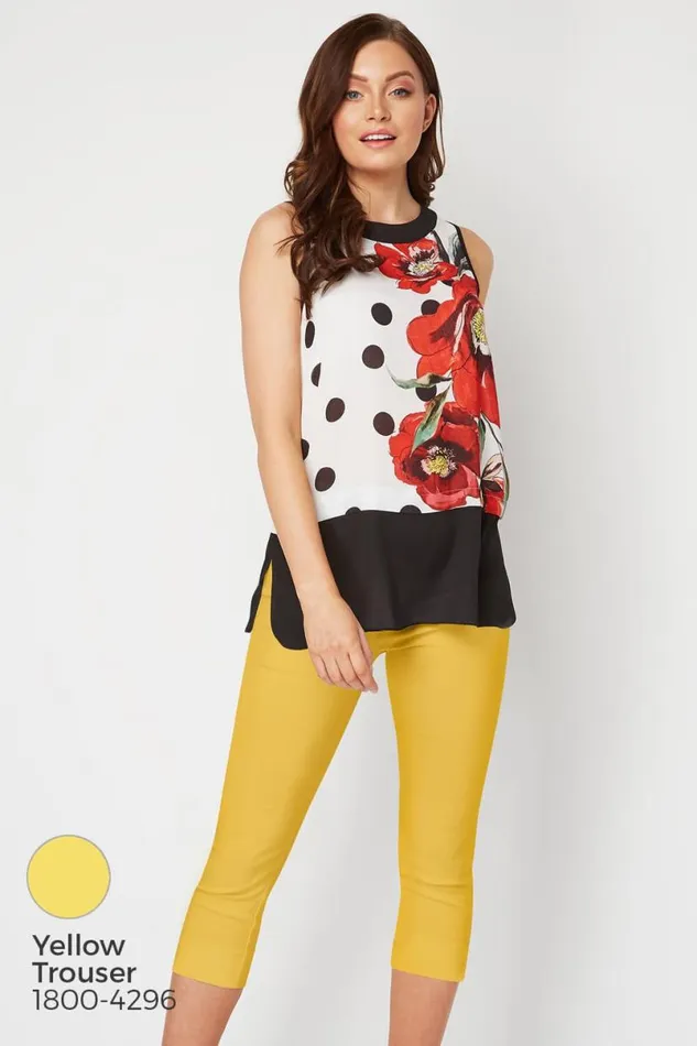 Red Contrast Layer Spot Floral Top Women Roman Tops