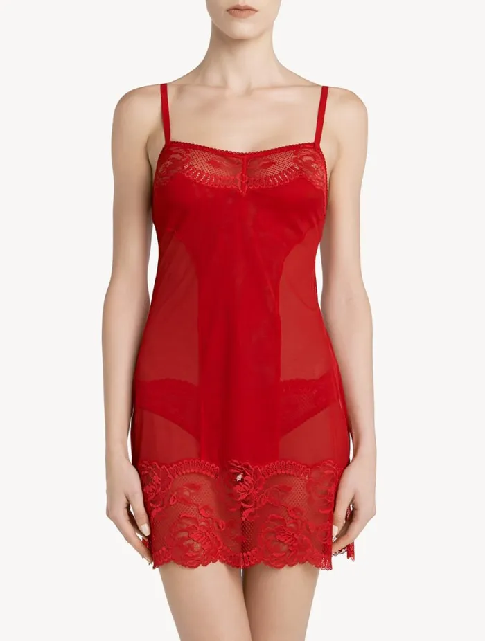 Red Lace Slip Sleepwear La Perla Slips and Dresses