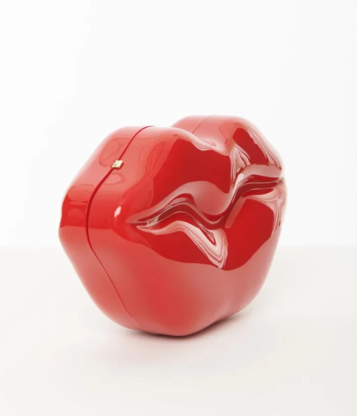 Red Lips Clutch Handbag Accessories Unique Vintage Novelty Bags