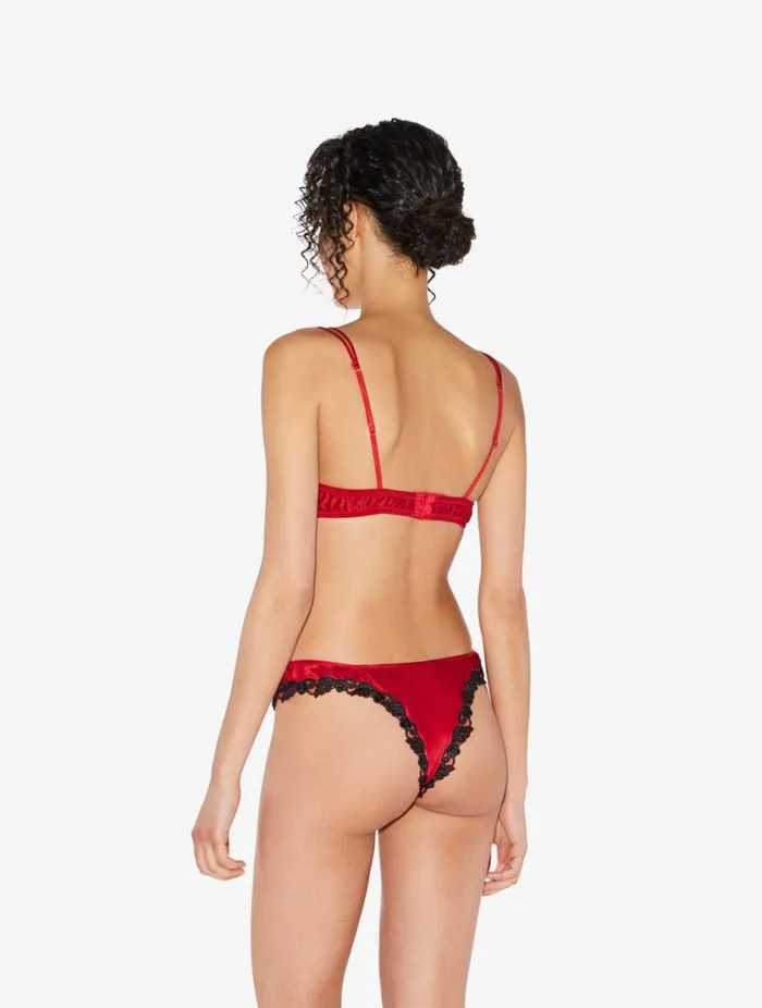 Red Silk Pushup Bra With Frastaglio Lingerie La Perla Padded