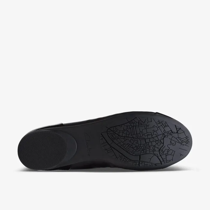 Rena Jazz Black Leather Women Clarks Flats