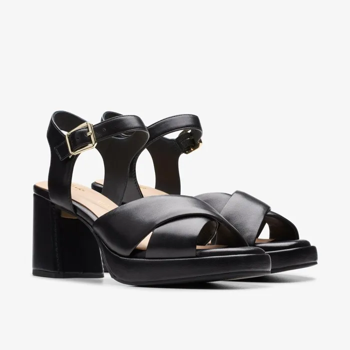 Ritzy 75 Rae Black Leather Women Clarks Dress Shoes