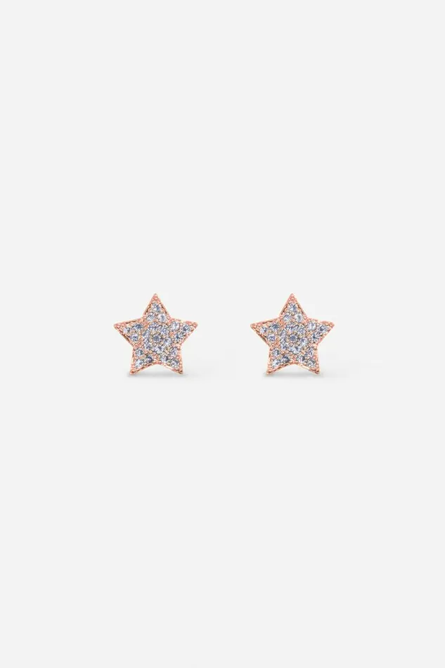 Rose Gold Stainless Steel Plated Star Earrings Women Roman Jewellery