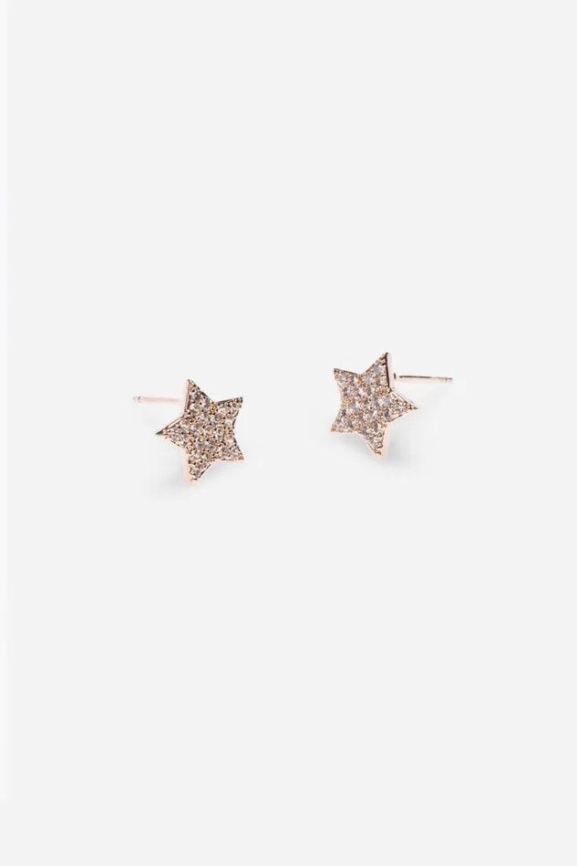 Rose Gold Stainless Steel Plated Star Earrings Women Roman Jewellery
