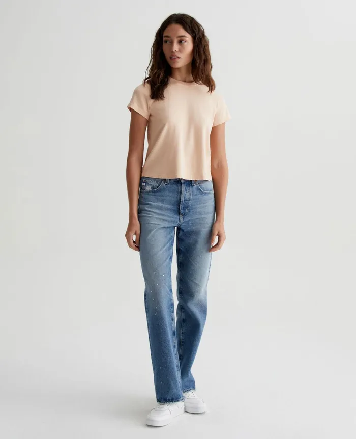 Sadie Crew Mellow Peach Women AG Jeans Tees and Tanks Sadie Crew Mellow Peach Women AG Jeans Tees and Tanks