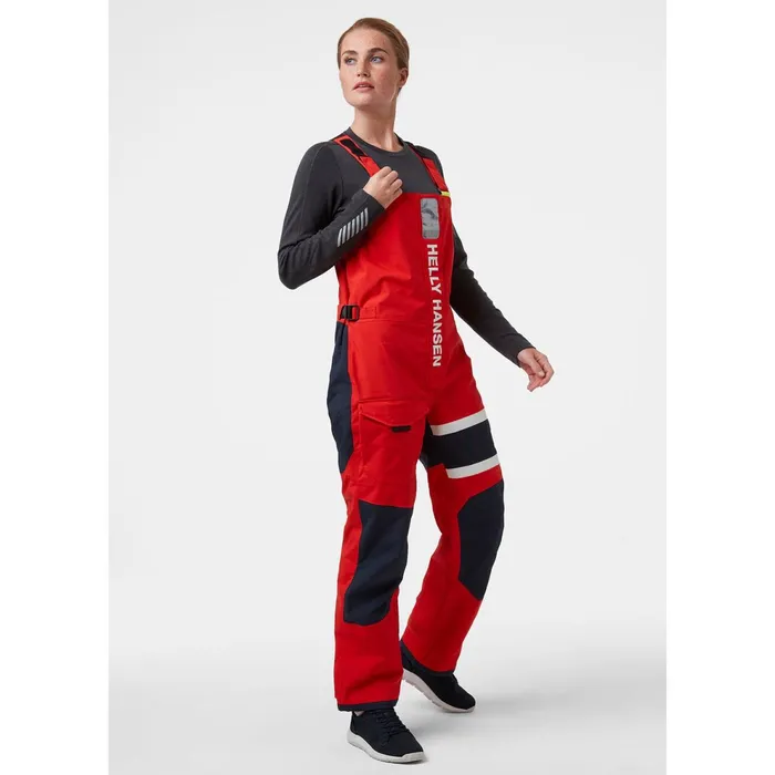 Sailing Pants Women Helly Hansen W SALT COASTAL BIB 222 Alert Red