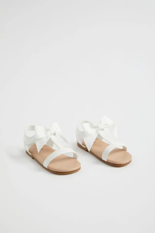 Sandals and Slides Girl Seed Heritage Grosgrain Bow Sandal White