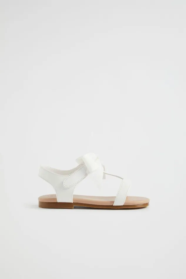 Sandals and Slides Girl Seed Heritage Grosgrain Bow Sandal White