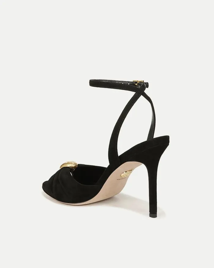 Sandals Shop Veronica Beard Genevieve PeepToe Suede Sandal Black