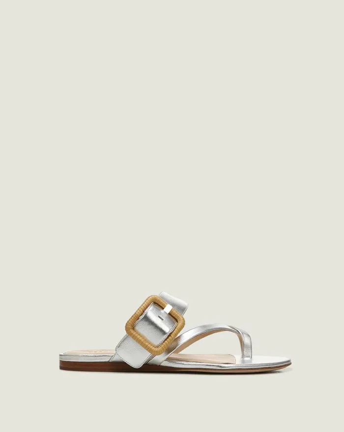 Sandals Shop Veronica Beard Salva Metallic Leather Sandal Light Gold