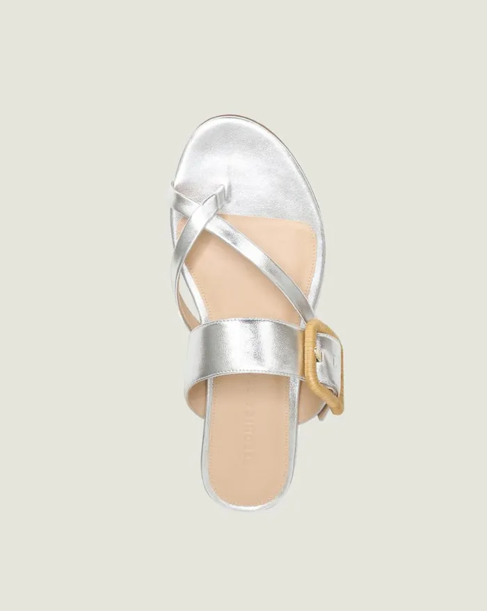Sandals Shop Veronica Beard Salva Metallic Leather Sandal Light Gold