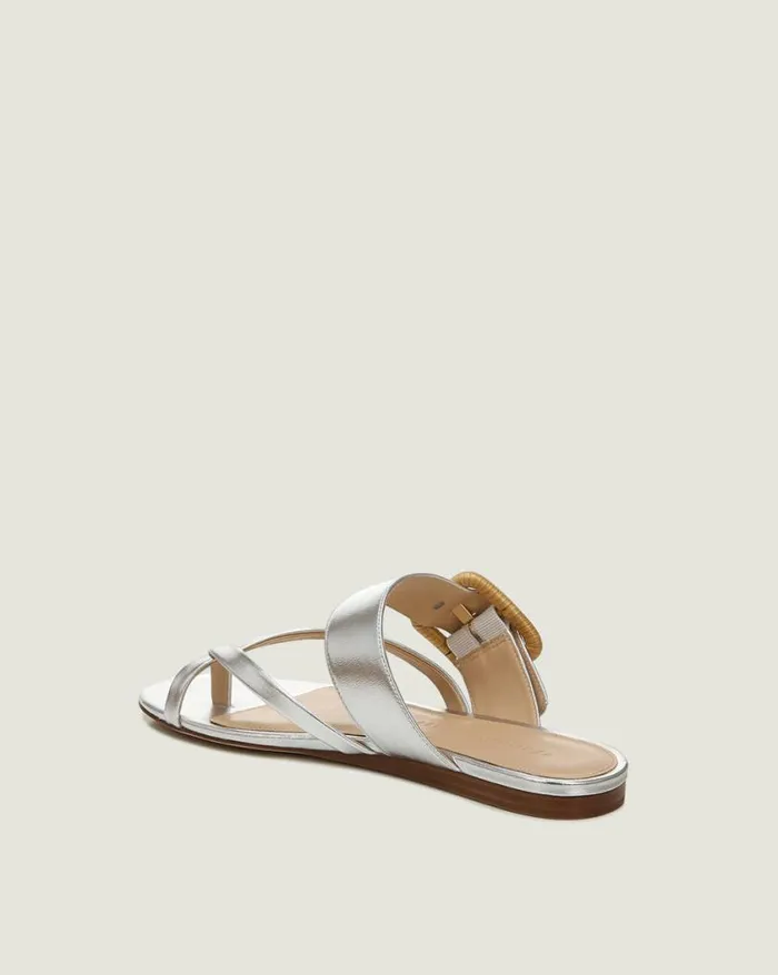 Sandals Shop Veronica Beard Salva Metallic Leather Sandal Light Gold