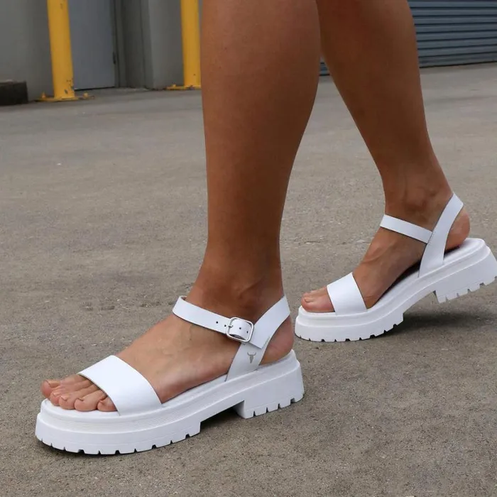 Sandals Women Windsor Smith LINGER WHITE LEATHER SANDALS Sandals Women Windsor Smith LINGER WHITE LEATHER SANDALS