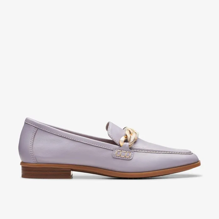 Sarafyna Iris Lilac Leather Women Clarks SlipOns