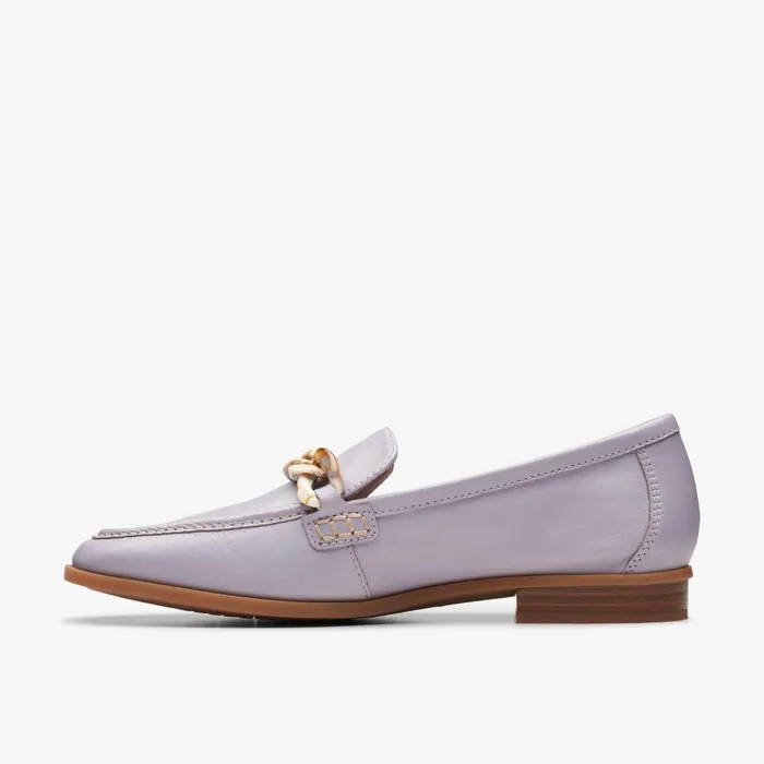 Sarafyna Iris Lilac Leather Women Clarks SlipOns