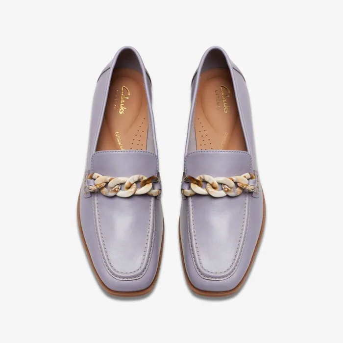 Sarafyna Iris Lilac Leather Women Clarks SlipOns
