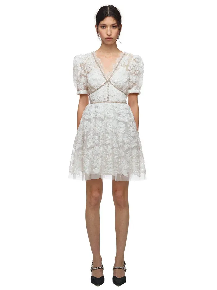 Self Portrait Dresses Ribbon Lace Mini Dress 8211 Women